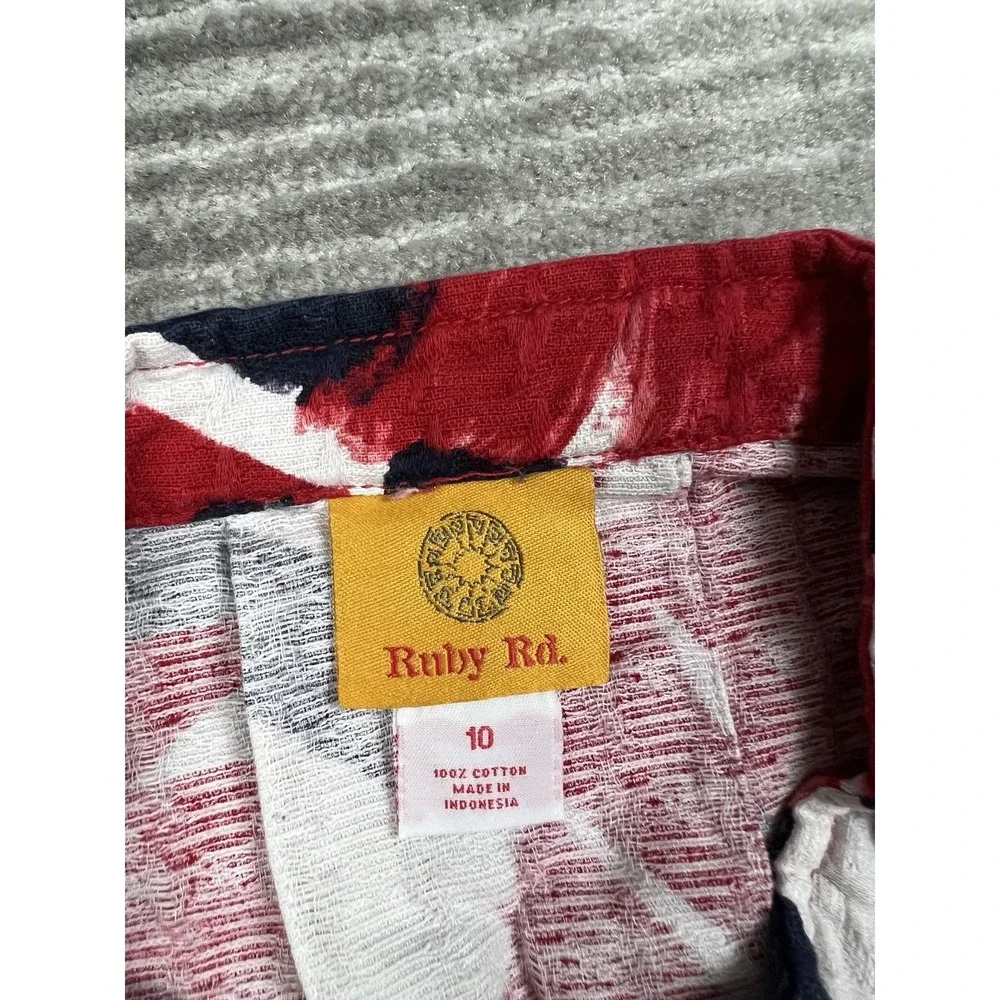 Ruby Rd Jacket Womens 10 Multicolor Cropped‎ 3/4 Sleeve Cotton